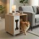 Dog Bed Side Table with Bone-Shaped Window and Sturdy Metal Legs product