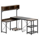  L-Shaped Computer Desk with Power Outlets and 2 Metal Mesh Shelves product