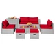8-Piece Patio Rattan Furniture Set with Soft Cushions product