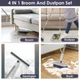 4-in-1 Upright Broom and Dustpan Set  product