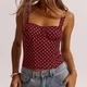 Women's Polka Dot Corset Wide Strap Tank Top product