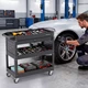 Ironmax 3 Tier Rolling Tool Cart with Lockable Drawer product
