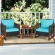 3-Piece Wood and Wicker Patio Furniture Set product