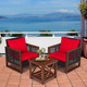3-Piece Wood and Wicker Patio Furniture Set product