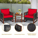 3-Piece Wood and Wicker Patio Furniture Set product