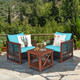 3-Piece Wood and Wicker Patio Furniture Set product