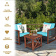 3-Piece Wood and Wicker Patio Furniture Set product