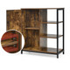 Rustic Wood and Metal Freestanding Storage Cabinet product