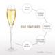 Bella Vino 7-Ounce Premium Handblown Crystal Champagne Flutes (Set of 2) product