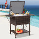 Portable Rolling Rattan Cooler Cart product
