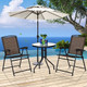 Rattan Folding Chairs and Glass Table Bistro Set product