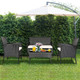 Rattan 4-Piece Patio Furniture Set with Glass Table Top - DO NOT USE product