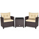 3-Piece Rattan Patio Furniture Set with Large Cushions product