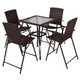 5-Piece Rattan and Glass Bar Height Dining Table Patio Set product