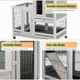 Gray and White Rolling Rabbit Hutch product