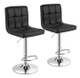 Adjustable Height Bar Stools with Modern Faux Leather Design (Set of 2) product