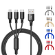 3-in-1 Nylon Braided 4-Foot Charging Cable for iPhone, Type-C, Micro USB product