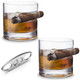Cigar-Holding Whiskey Glasses (Set of 2) + Bonus Cigar Cutter product