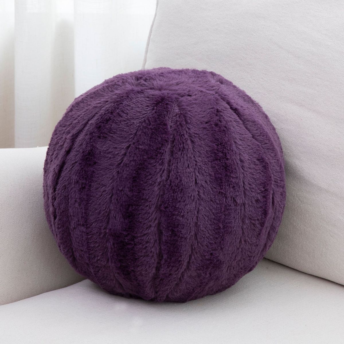 Photos - Pillow Cheer Collection Cheer Collection™ 10-Inch Round Decorative Ball Throw  - Purple CC-FFBLPL-PUR