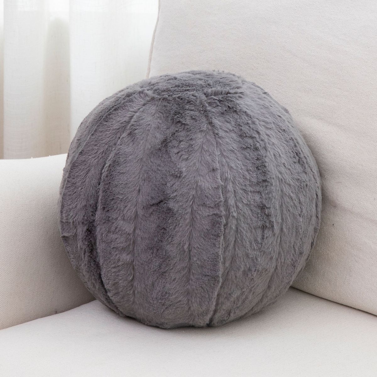 Cheer Collection™ 10-Inch Round Decorative Ball Throw Pillow - Grey