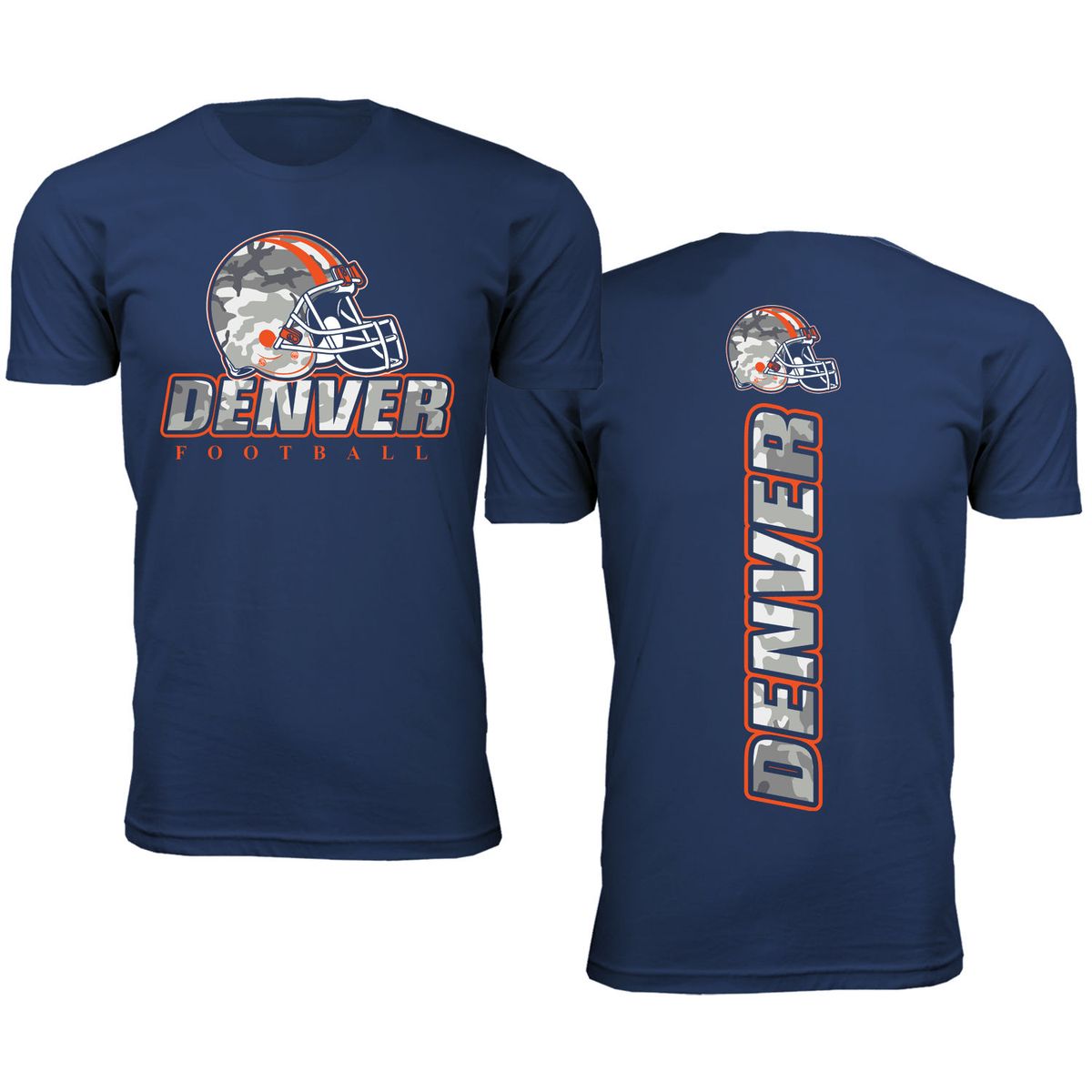Men's Army Camo Football Crewneck T-Shirt - Medium - Denver
