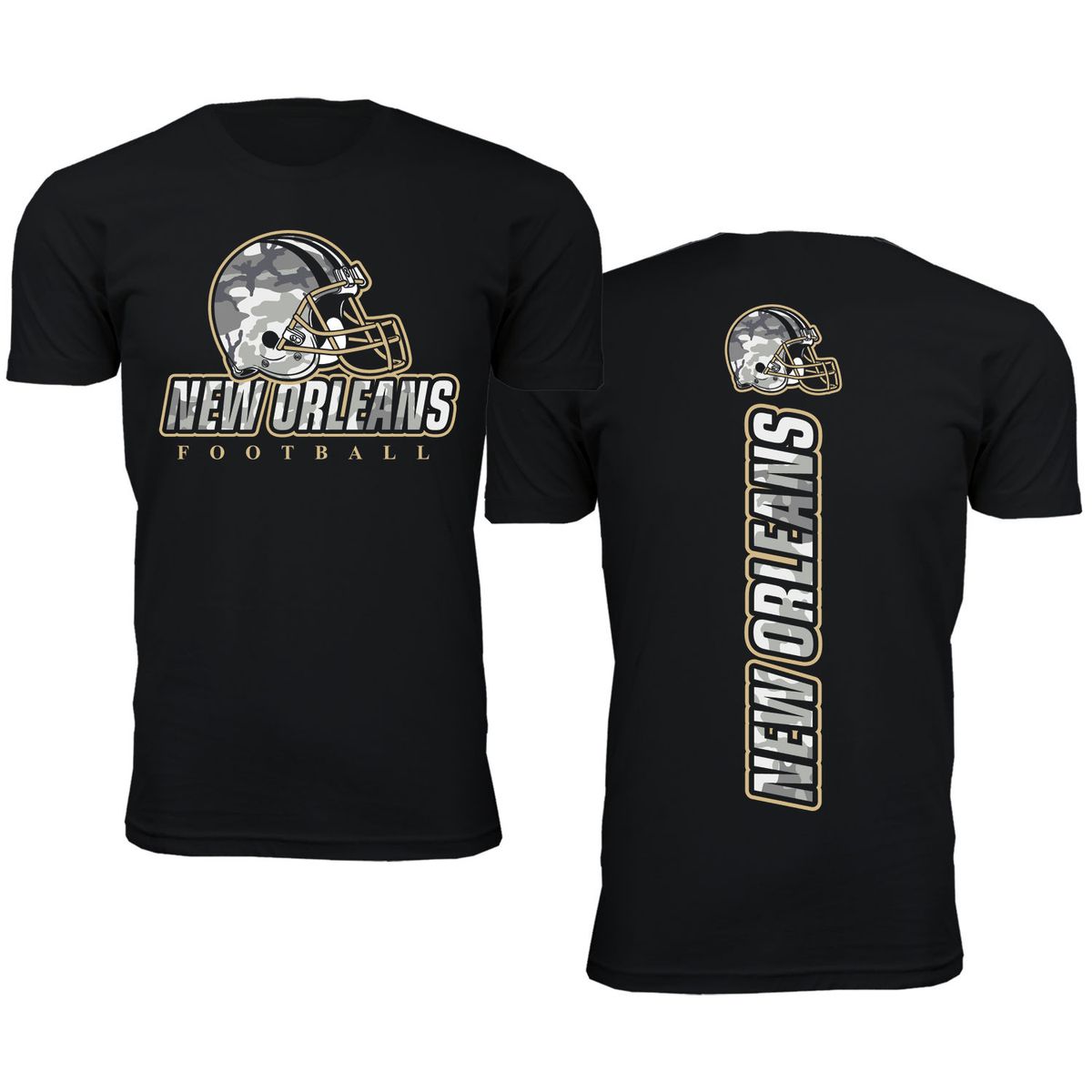 Men's Army Camo Football Crewneck T-Shirt - 2X-Large - New Orleans