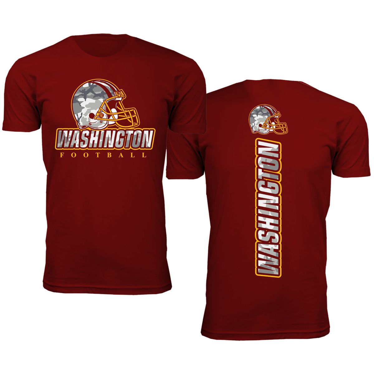 Men's Army Camo Football Crewneck T-Shirt - Small - Washington