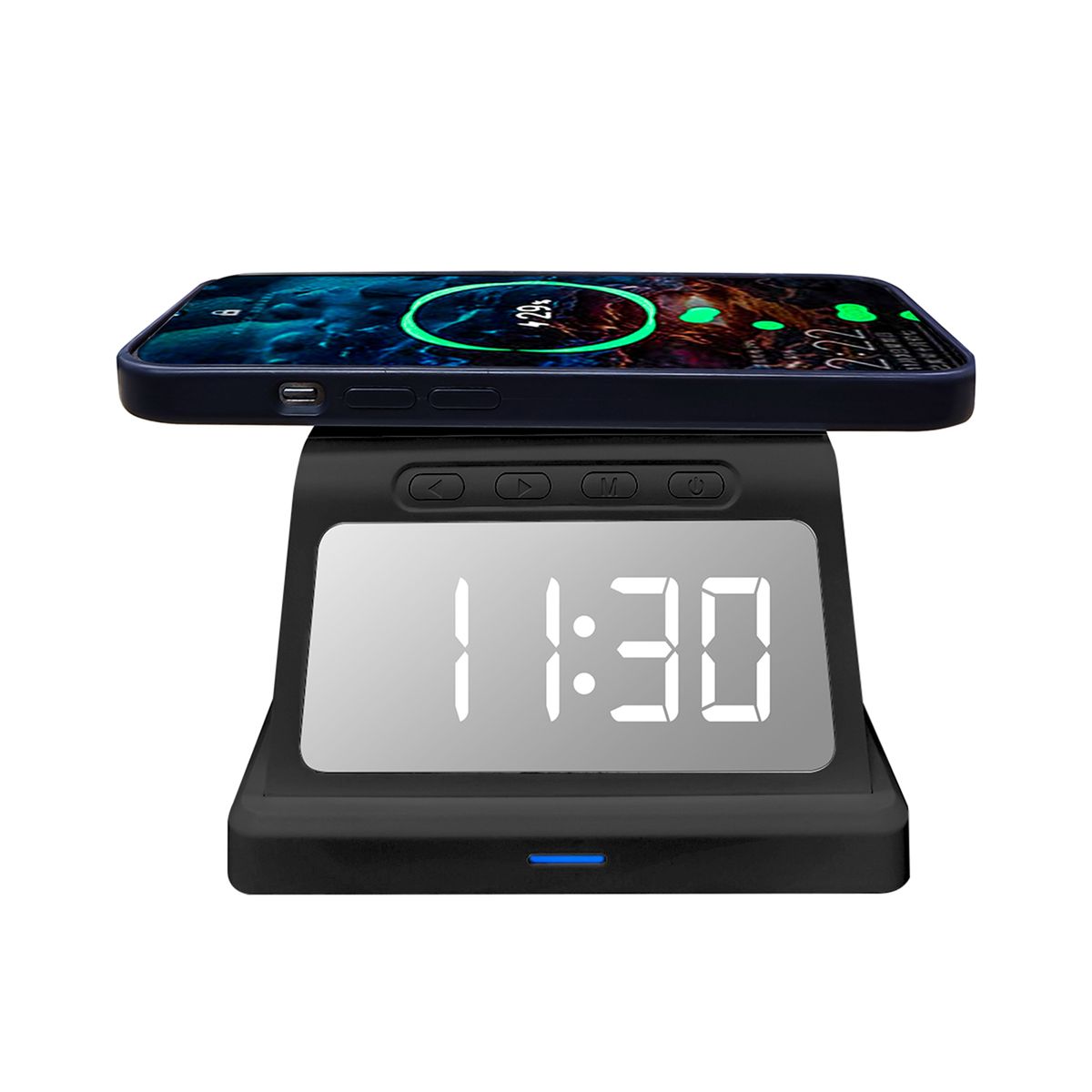 Photos - Radio / Table Clock Private Label Digital Clock Wireless Charger - Black ZTWC046BK