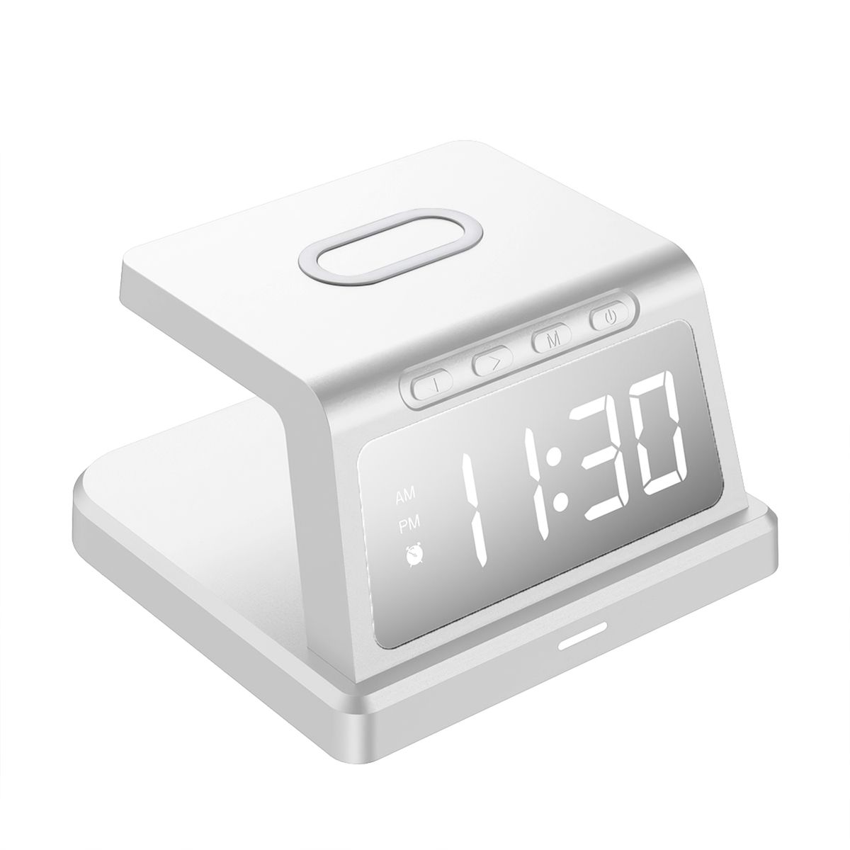 Photos - Radio / Table Clock Private Label Digital Clock Wireless Charger - White ZTWC046WT