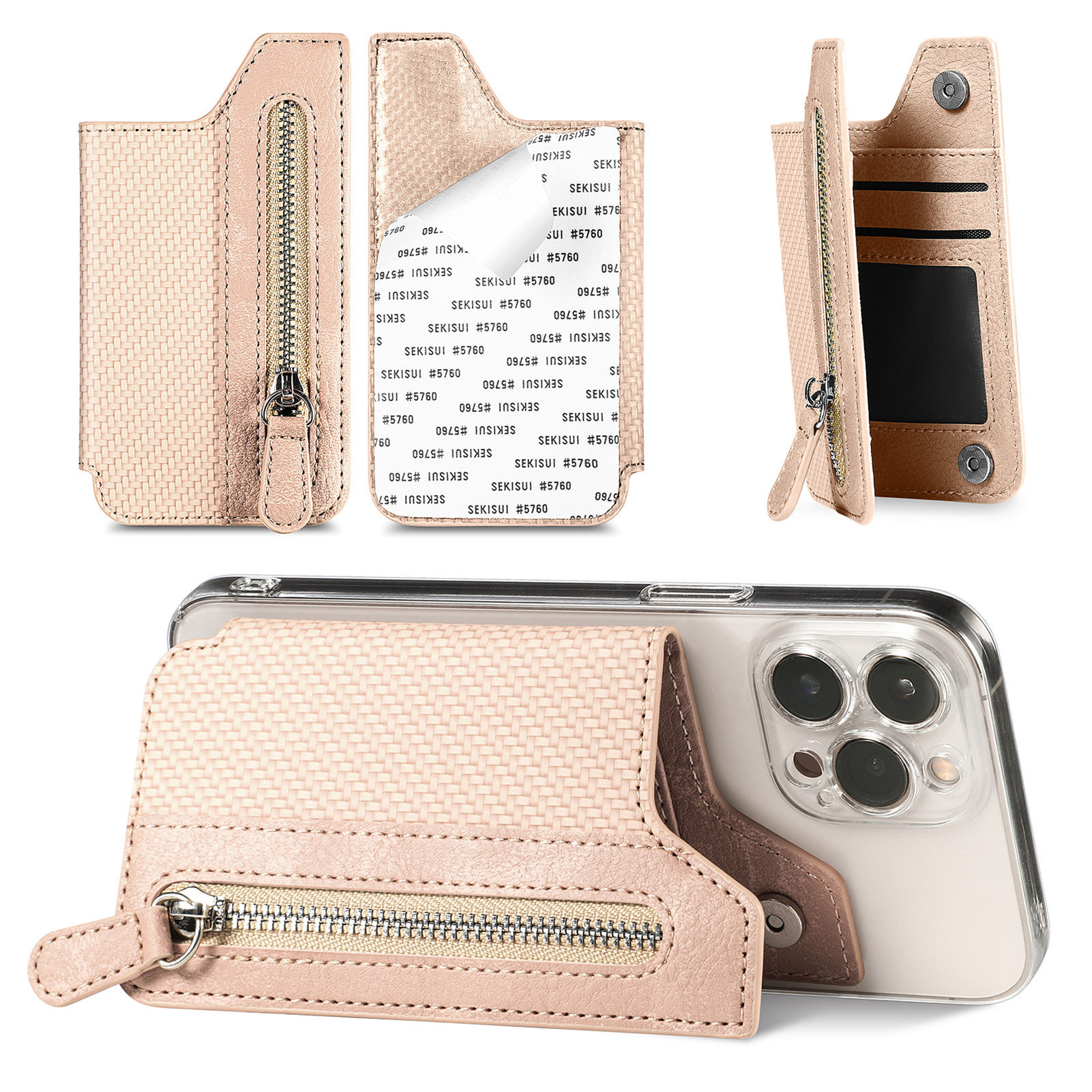 Clarissa Phone Snap-Kick Wallet - Khaki