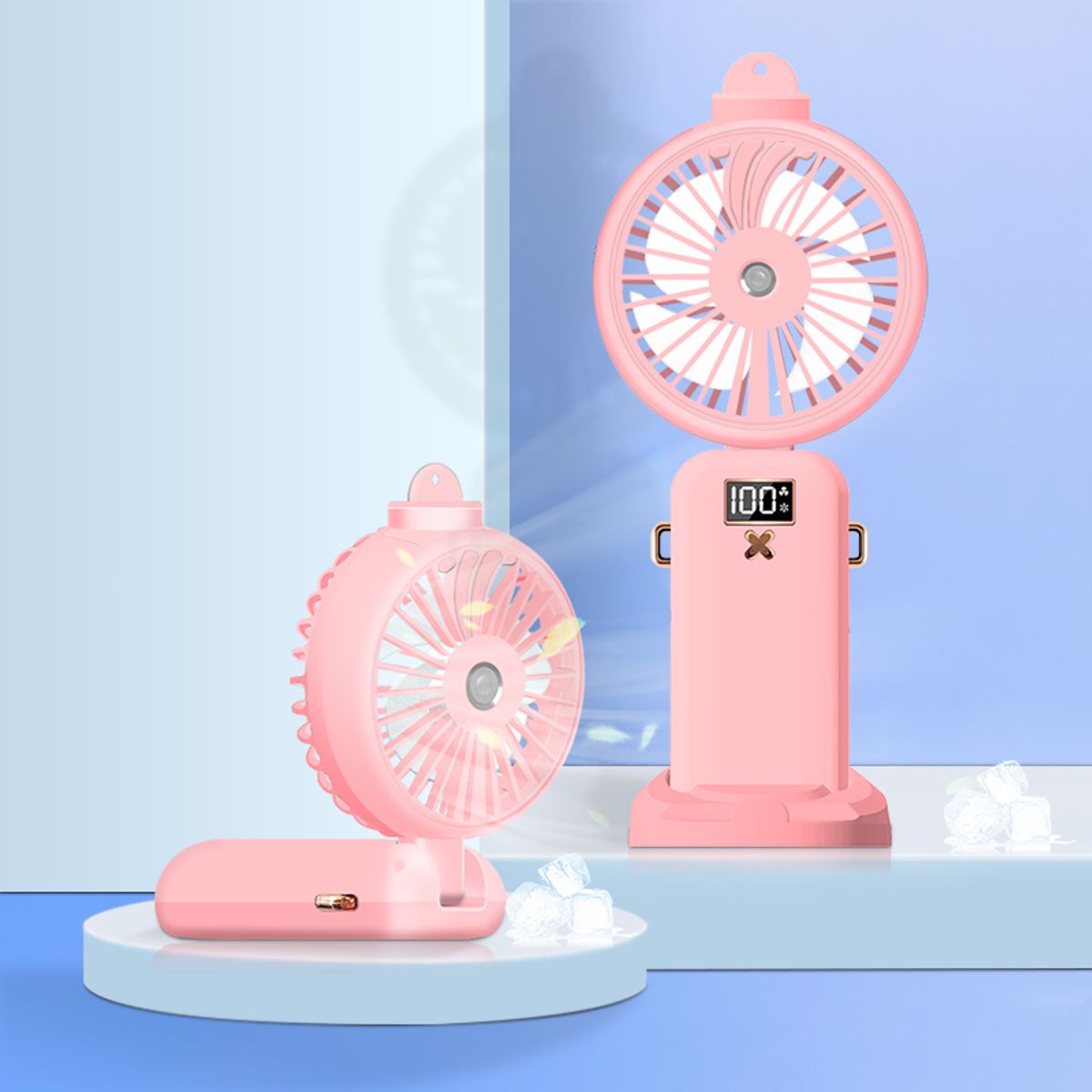 5-Speed Digital Personal Misting Fan - Pink