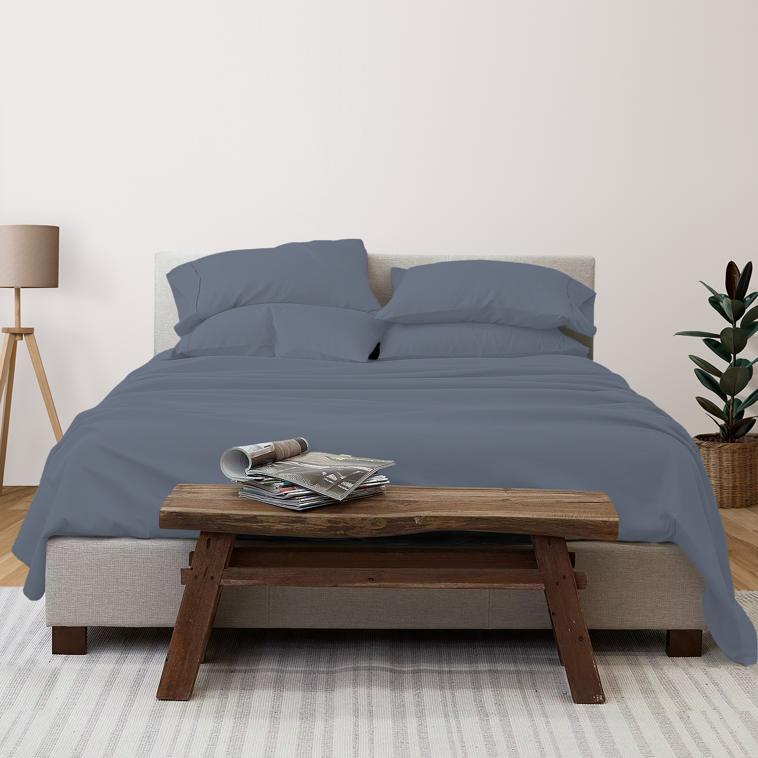 Photos - Bed Linen Luxury Home 6-Piece Deep Pocket Cooling Bamboo Sheet Set - Full / Light Teal LH-1800BF-6PC-LTEA-F