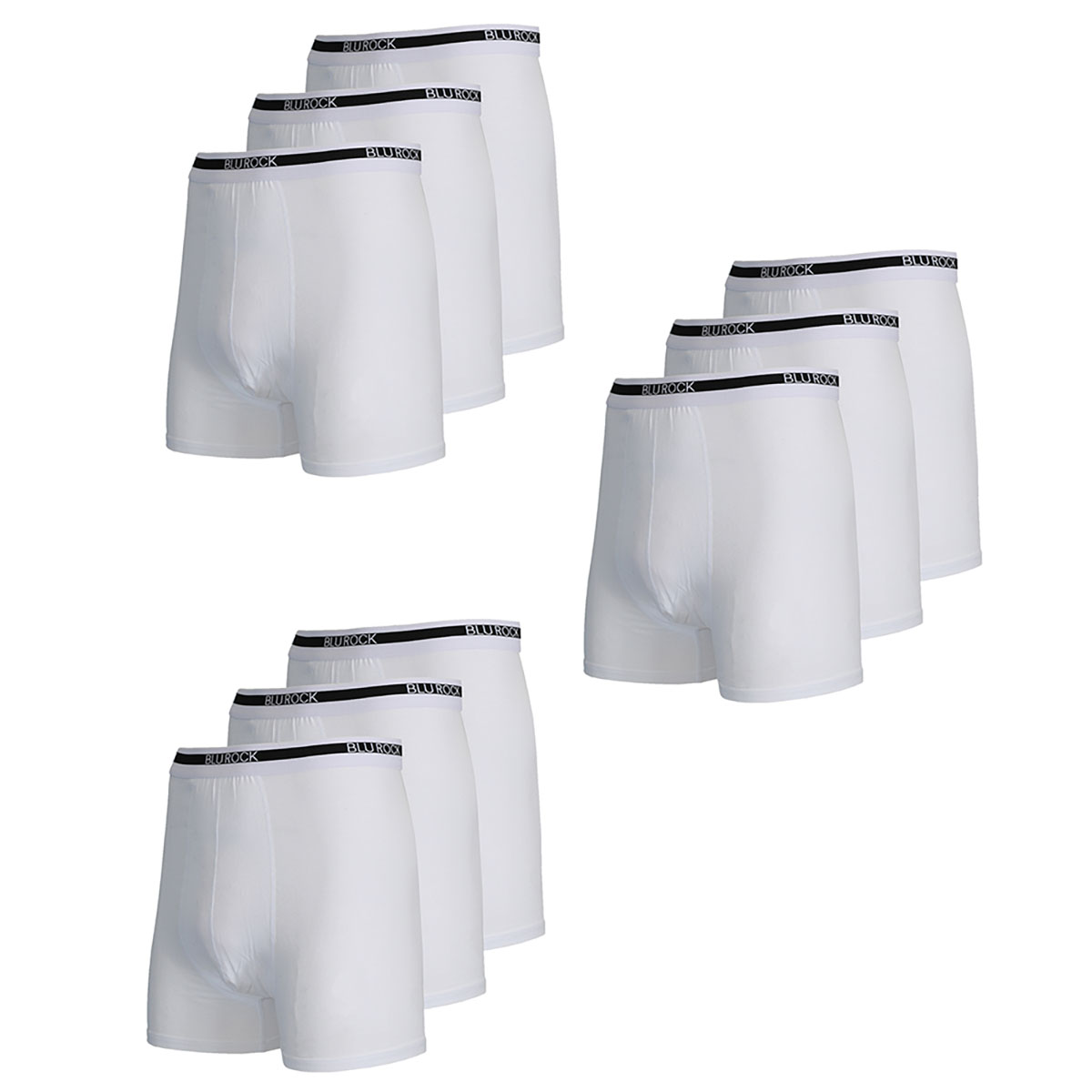 Men's Stretch Cotton Boxer Briefs (9-Pack) - (3PK) / MBB-565 / WH-WH-WH / M