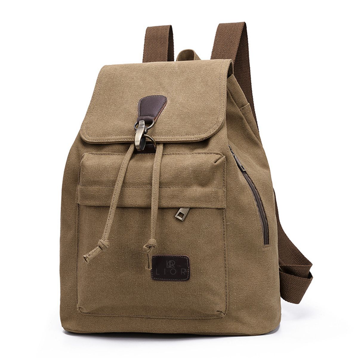 LIOR Unisex Canvas Backpack - Khaki