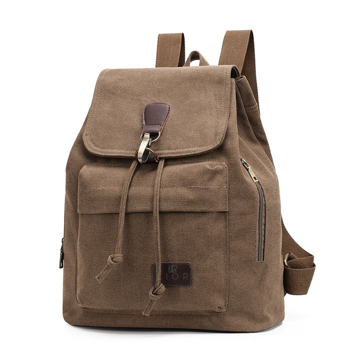 LIOR Unisex Canvas Backpack - Brown