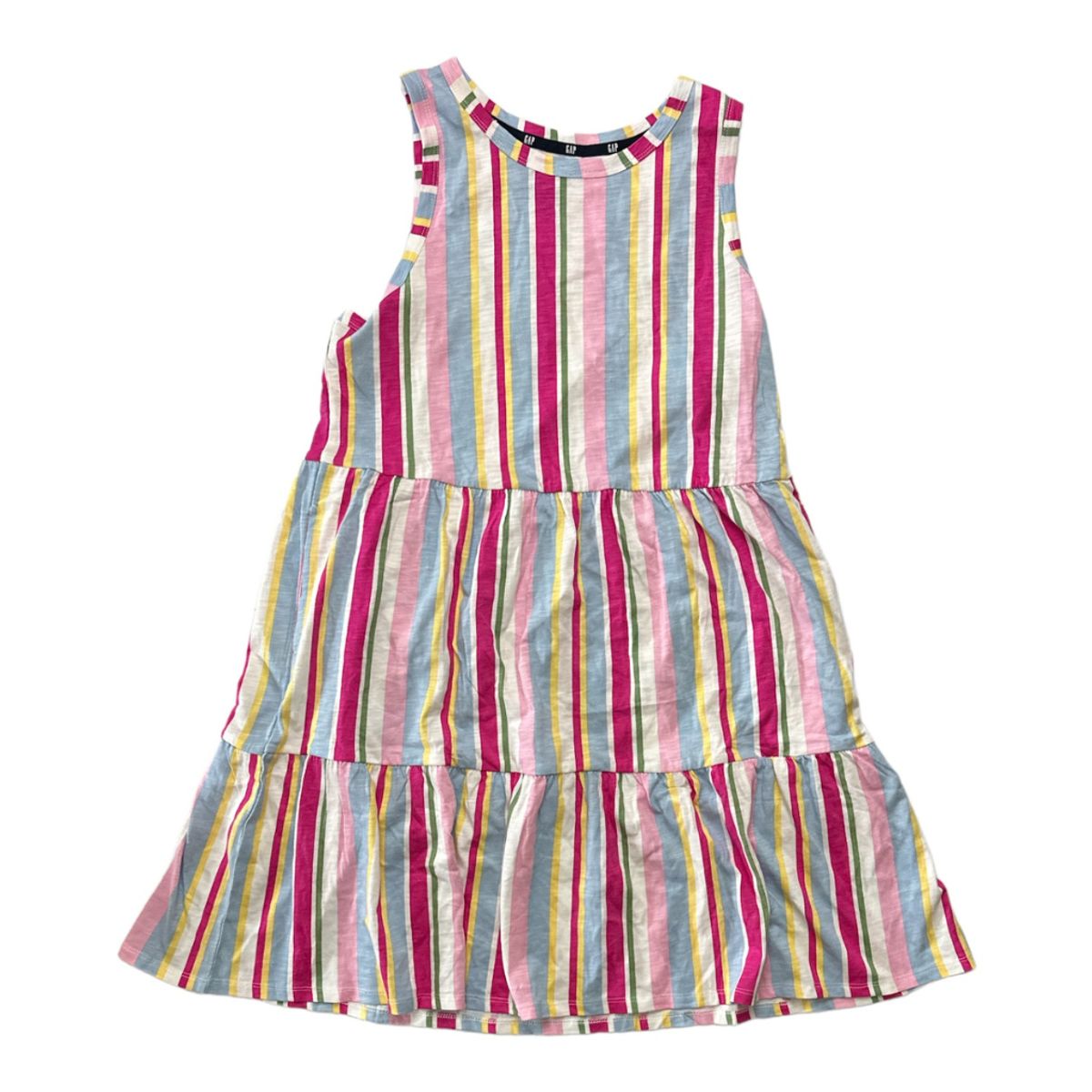GAP Women's Tiered Summer Dress - Medium - Multicolor Stripe