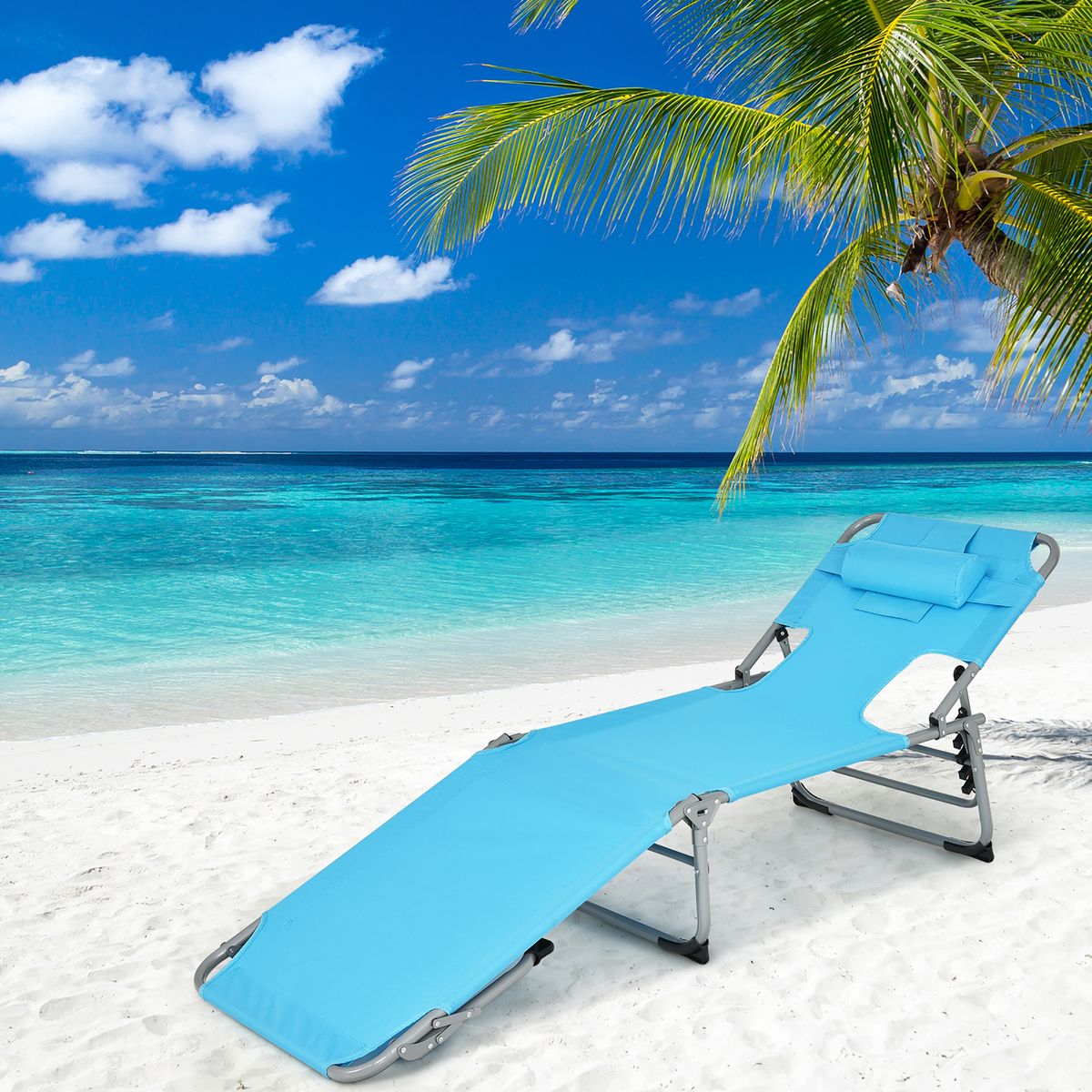 Photos - Garden Furniture Goplus Outdoor Beach Lounge Chair - Outdoor Beach Lounge Chair LS NP10025L