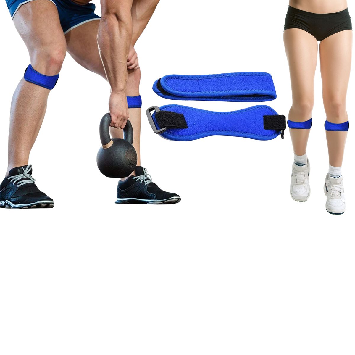 Unisex Compression Patella Knee Strap by Extreme Fit™ (2-Pack) - Blue