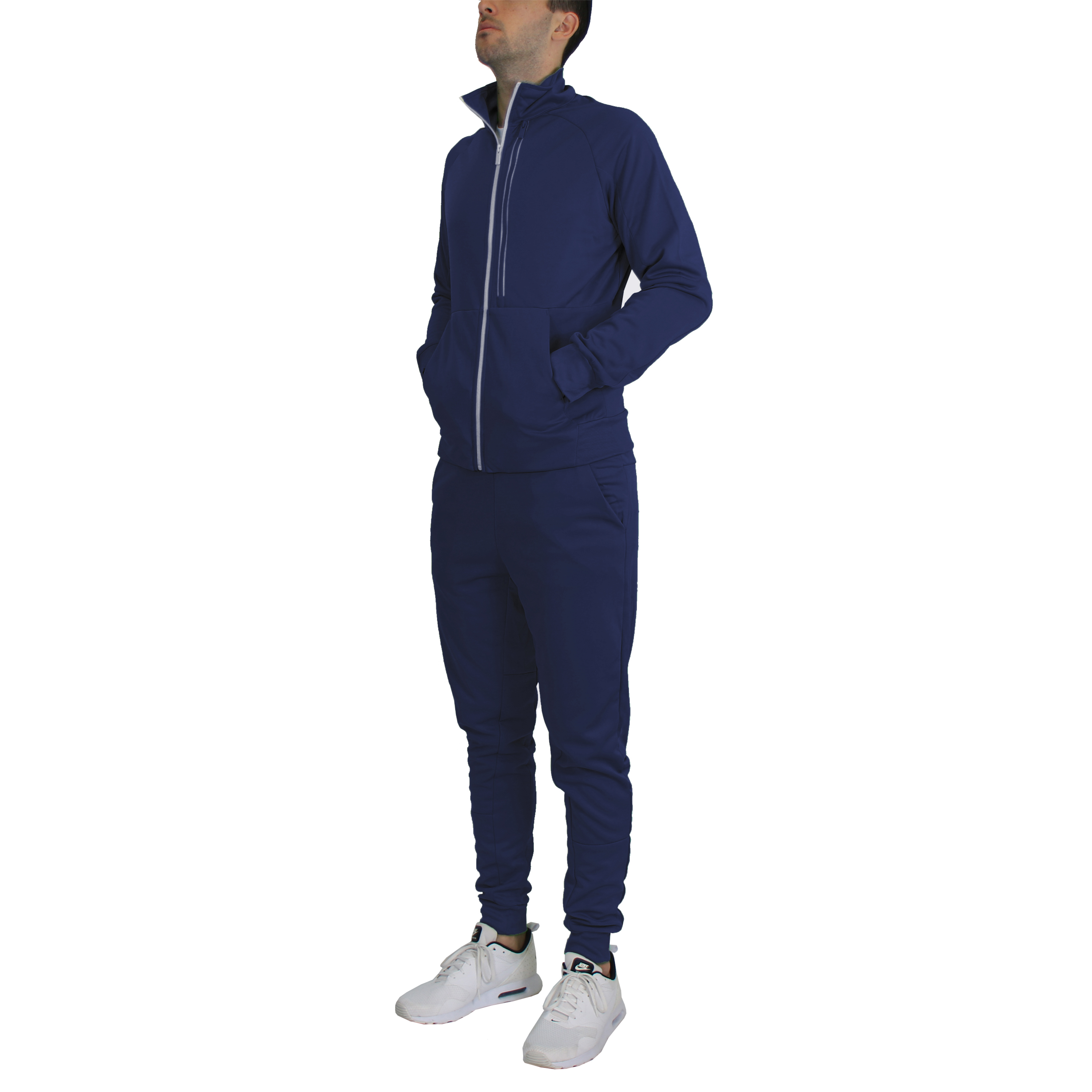Men's Moisture-Wicking Quick-Dry Solid Tracksuit - M2TR-400 - NV - XL