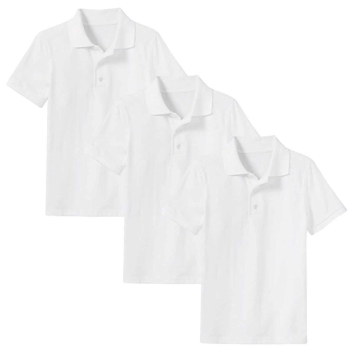 Boys' Short Sleeve School Uniform Pique Polo Shirt (3-Pack) - 3-Pack White - Size 16