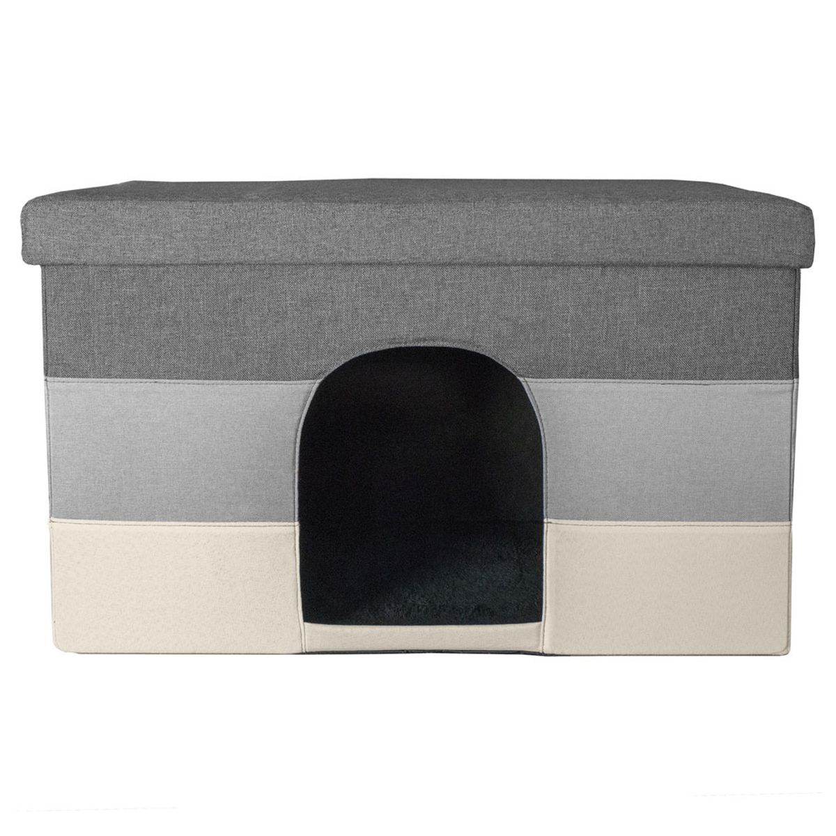 Photos - Bed & Furniture FurHaven Pet House Footstool Ottoman - Small - Hygge Stripe 5426327 