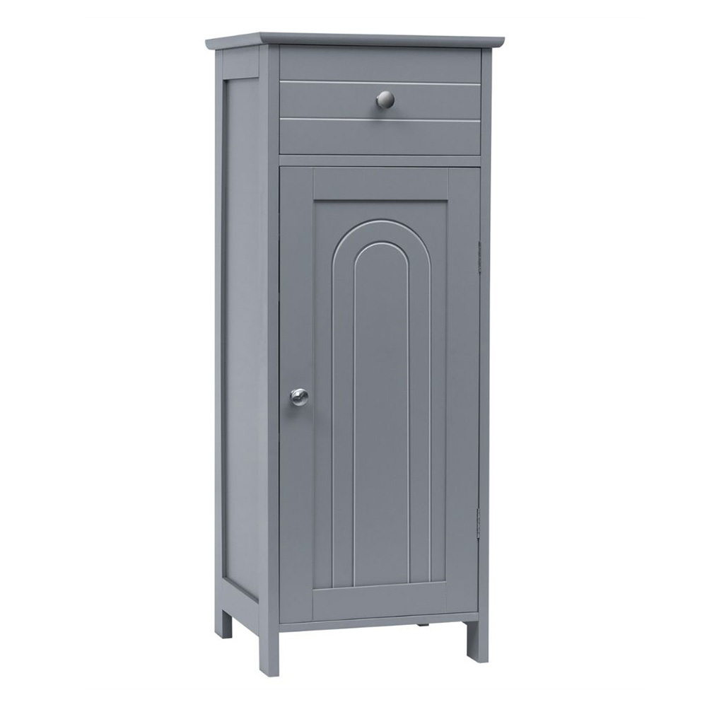 Free-Standing Bathroom Floor Cabinet with Drawer - Grey
