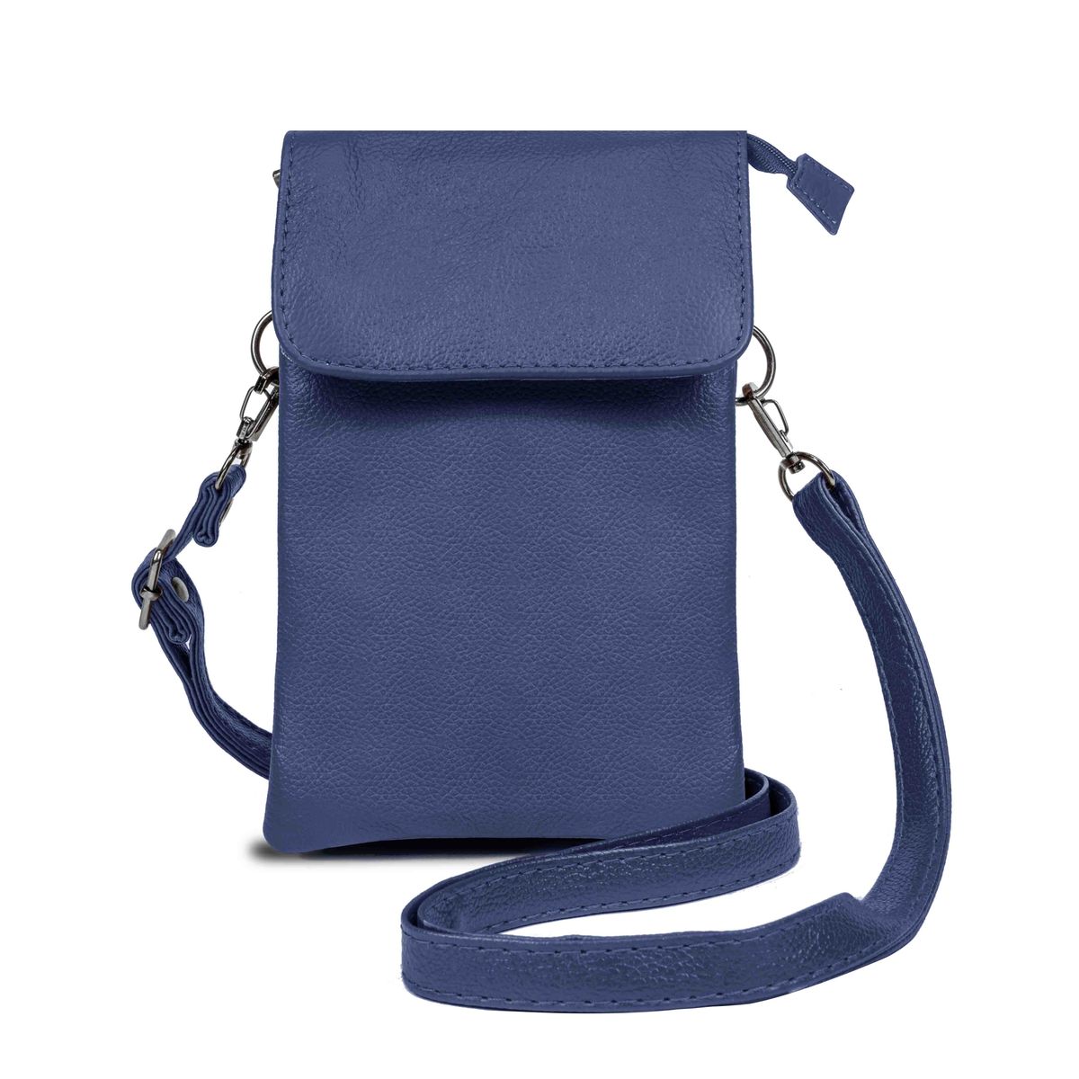 Genuine Leather Crossbody Wallet Purse  Navy