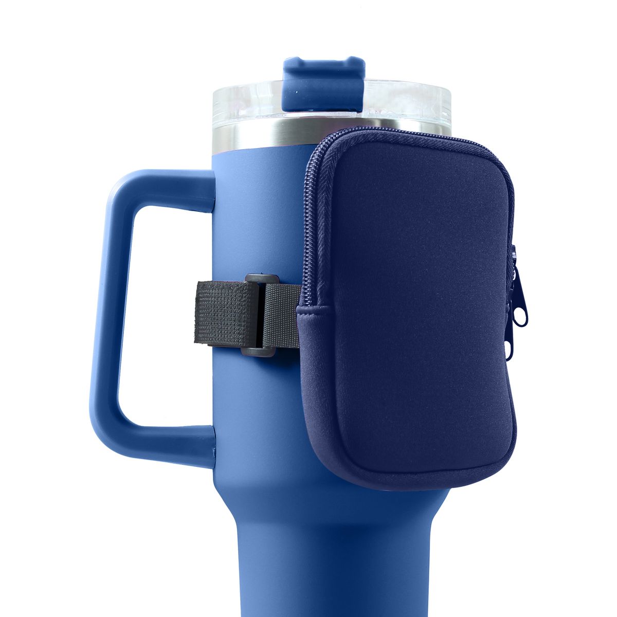 Tumbler Neoprene Pouch with Zipper  Navy