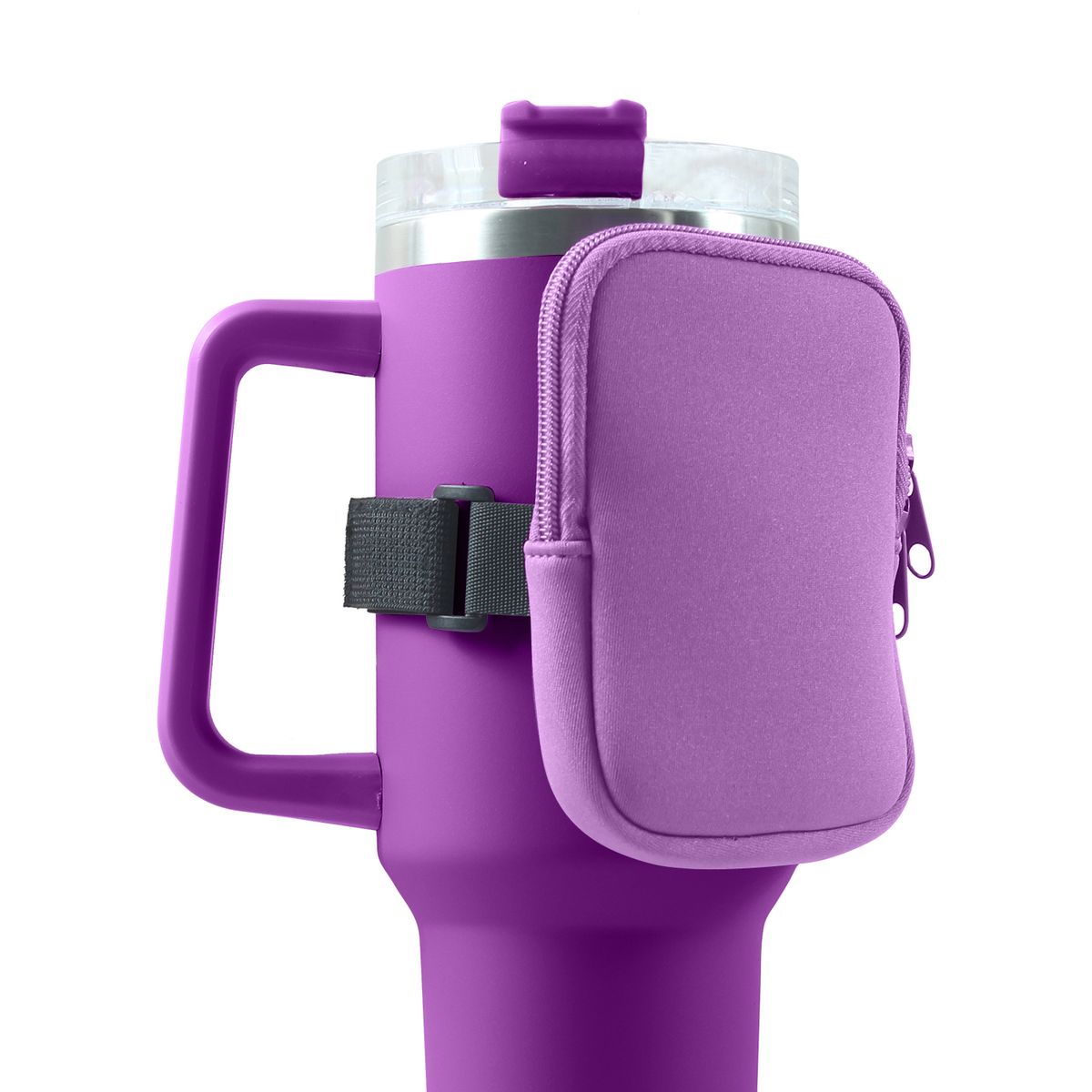 Tumbler Neoprene Pouch with Zipper  Hot Pink