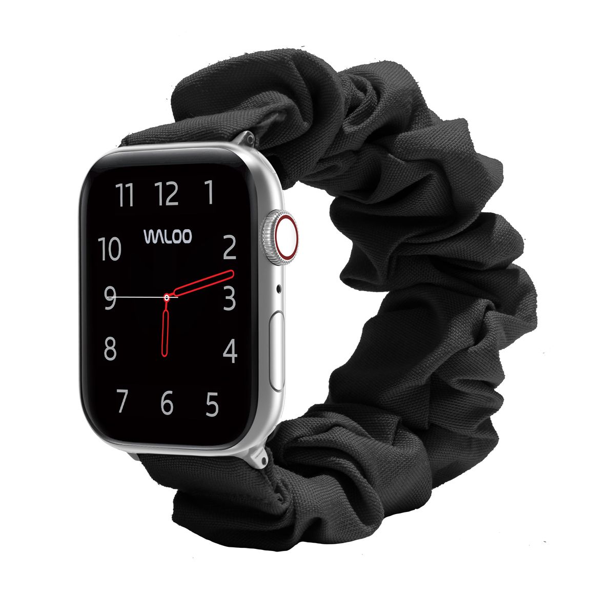 Photos - Watch Strap Waloo Products Waloo Elastic Scrunchie Band for Apple Watch Series 1-9 - 42/44/45mm / Black 10952
