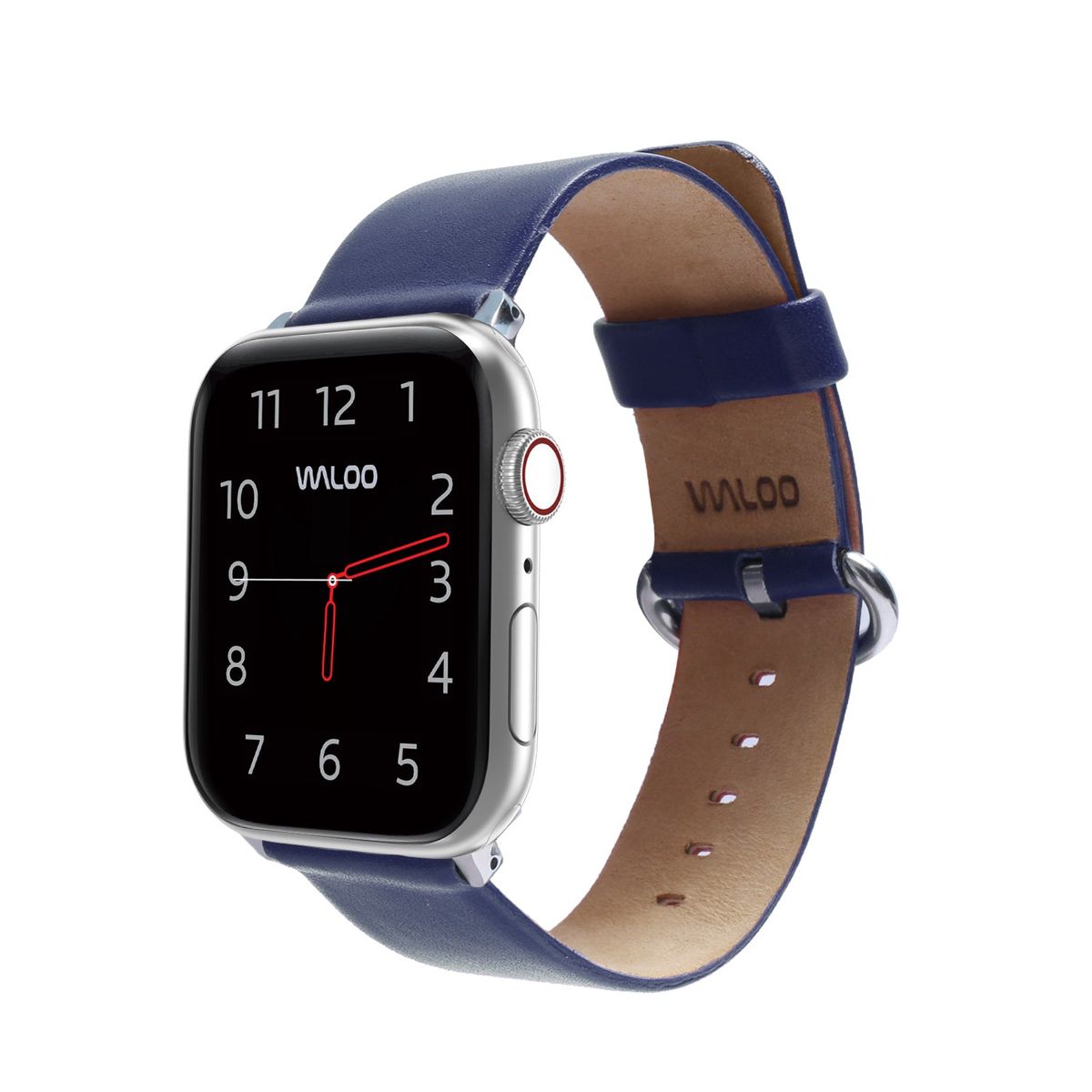 Leather Grain Apple Watch Replacement Band Series 19  384041mm  Navy