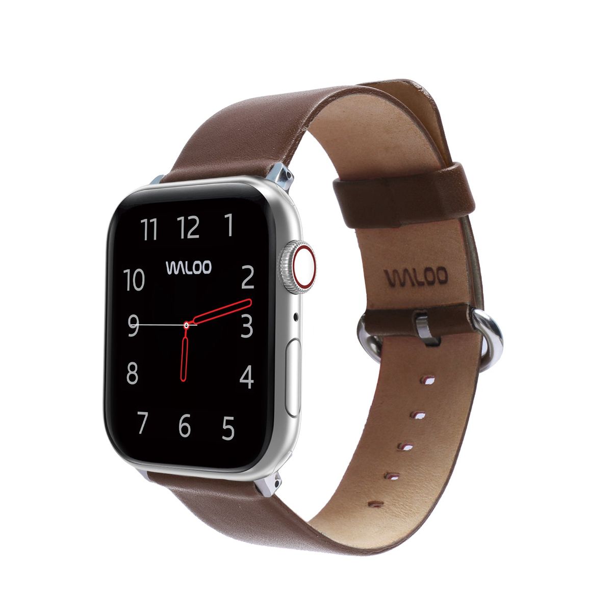 Leather Grain Apple Watch Replacement Band Series 19  384041mm  Brown