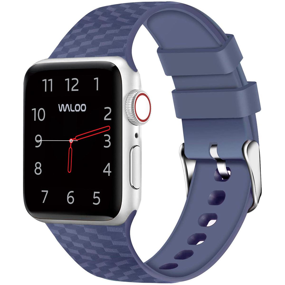 Carbon Fiber Silicone Band for Apple Watch Series 19  424445mm  Navy