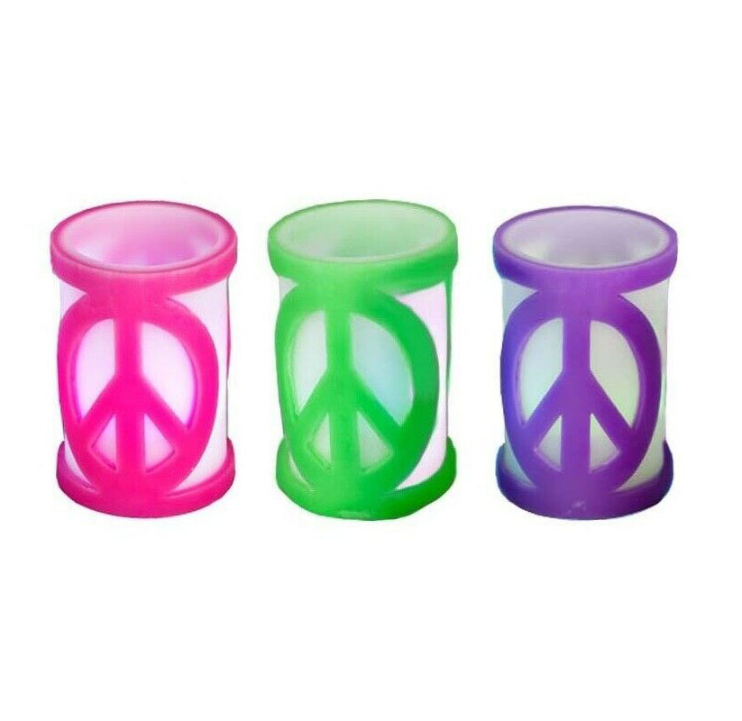 Large Color Changing LED Peace Sign Flameless Candle - 3-Pack